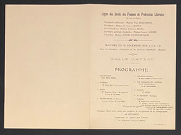 ⭐ France - Ligue Des Droits Des Femmes De Professions Libérales - Programme - Poulbot - Gravure - 1916 ⭐ - Programs