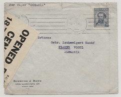 WW2 1940 ARGENTINA Por Vapor OCEANIA Maritime Mail Cover British Censorship 1878 And German Censored To GERMANY - WW2