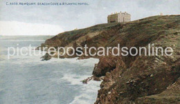 NEWQUAY BEACON COVE & ATLANTIC HOTEL OLD COLOUR POSTCARD CORNWALL - Newquay