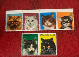 PARAGUAY 1987 6v Neuf MNH ** Mi 4079 / 4084 Gato Cat Pet Katze Gatto - Gatos Domésticos