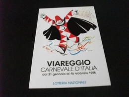 VIAREGGIO CARNEVALE D'ITALIA 1988 LOTTERIA NAZIONALE GRANDI CORSI MASCHERATI - Carnaval