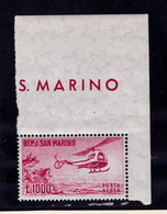 1961 San Marino Saint Marin  ELICOTTERO HELICOPTER 1000L Aereo MNH** - Luftpost