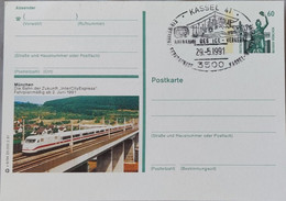 Aufnahme Des ICE Verkehrs, 1991, Eisenbahn Ganzsache Und Stempel - Postales Ilustrados - Usados