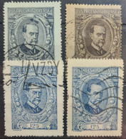 CZECHOSLOVAKIA 1920 - Canceled - Sc# 61, 61a, 62, 63 - Used Stamps