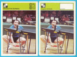 DRAGUTIN SURBEK - Table Tennis ..Yugoslavia Trading Card Svijet Sporta TWO DIFFERENT MODELS Tennis De Table Tischtennis - Tafeltennis