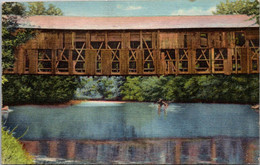 New Hampshire North Conway Old Covered Bridge 1948 Curteich - White Mountains