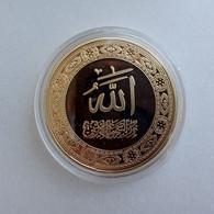 UNC Saudi Arabia Bismillah Arabian Islam Moslem Religious Coin Medal 24k Real Gold Plated Diameter 40 Mm,29 Gram - Other - Asia
