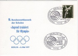 53741 - Bund - 1977 - 5Pfg I&T EF A SonderKte SoStpl BERLIN - ... JUGEND TRAINIERT FUER OLYMPIA - Autres & Non Classés