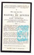DP Martha De Keyzer 35j. ° Nazareth 1896 † 1932 X Jules Geyselinck - Images Religieuses