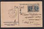 India MADHYA BHARAT State SERVICE Postcard Franked Pair GWALIOR  3P O/p Stamps # 21321   India Inde Indien - Gwalior