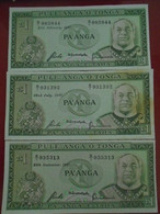 TONGA , P 19c  , 1  Pa'anga ,1987 , UNC  Neuf  , 3 Notes With Different Months - Tonga