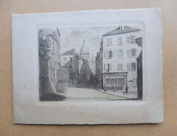 75  - PARIS - MONTMARTRE Le Sacré Cœur - Gravure Sur Carte Double De Voeux - Dessins