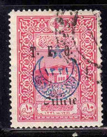 CILICIE CILICIA 1920 TURKISH STAMP T.E.O. POST OFFICE COSTANTINOPLE CRESCENT STAR OVERPRINTED 10pa  USED USATO OBLITERE' - Oblitérés