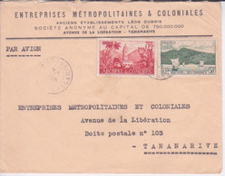 1953 - ARCHIPEL DES COMORES - MAYOTTE  - Dép. MADAGASCAR - PAR AVION POUR ETS METRO & COLONIALES TANANARIVE - Storia Postale