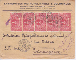 1911 - LETTRE ENTETE  ETS METROPOLITAINE & COLONIALES - TIMBRES RECTO VERSO - CACHET AMBANJA DISTRICT NORD MADAGASCAR - Covers & Documents