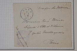 BA7   TROUPES  DU MAROC    BELLE LETTRE  FM 1912 POUR  PARIS   FRANCE  +A VOIR + AFFRANCH.  INTERESSANT - Lettres & Documents