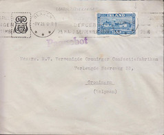 1928. ISLAND. 35 Aur REYKJAVIK. View On Ship Mail Cover To GRONINGEN Holland Cancelled In Norge BERGEN 8 V... - JF523473 - Covers & Documents