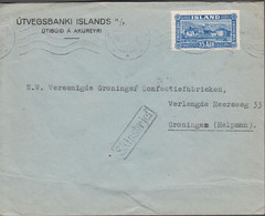 1931. ISLAND. 35 Aur REYKJAVIK. View On Ship Mail Cover To GRONINGEN Holland Cancelled  REYKJAVIK 30 III 3... - JF523474 - Storia Postale