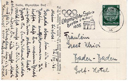 53829 - Deutsches Reich - 1936 - 6Pfg Hindenburg EF A AnsKte BERLIN - OLYMPISCHE SPIELE ... -> Baden-Baden - Summer 1936: Berlin