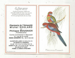CALENDRIER, Petit Format, 1998 , Pharmacie De L'UNIVERSITE, 49 , ANGERS, Oiseaux - Petit Format : 1991-00
