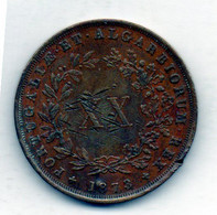 PORTUGAL, 20 Reis, Copper, Year 1873, KM #515, Ludovicus I, Track Hole. - Portugal