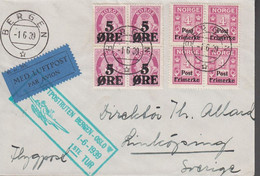 1939. NORGE. 4-block 5 On 25 ØRE POSTHORN + 4-block Postfrimerke On 4 ØRE å Betale On Small ... (Michel 142+) - JF523513 - Briefe U. Dokumente