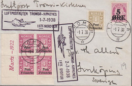 1938. NORGE. 5 ØRE On 25 ØRE POSTHORN + Post Frimerke On 1 ØRE At Betale + 4-block Post Frim... (Michel 142+) - JF523518 - Storia Postale