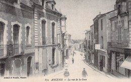 CPA - 44 - ANCENIS - La Rue De La Gare - Animée Vélo - Autres & Non Classés