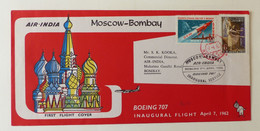 First Flight Cover Air India Moscow-Bombay 7th April 1962  #XL734 - Poste Aérienne