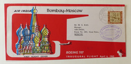 First Flight Cover Air India Bombay  Moscow 7th April 1962  #XL735 - Poste Aérienne