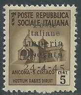 1945 ITALIA EMISSIONI CLN IMPERIA 5 CENT MNH ** - RF36-5 - Comité De Libération Nationale (CLN)