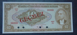 TURKEY , P 148s , 10 Lira , ND 1948 ,  UNC Neuf , SPECIMEN, The Only One On Delcampe - Turquie