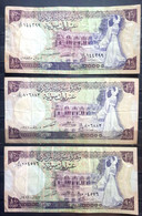 SYRIA ,SYRIE, Three  Pieces 10 Syrian Pounds, 1982/1988/1991, F. - Syria