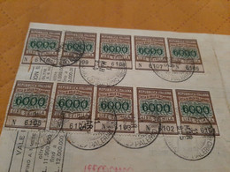 CAMBIALE CON 10 MARCHE DA LIRE 6000 - 1955 - Fiscali