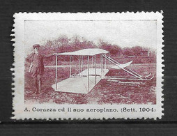 A. CORAZZA IL SUO AEROPLANO SETT 1904 - Erinnofilia