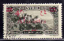 ALAOUITES SYRIA SIRIA ALAQUITES 1926 VIEW OF MERKAB SURCHARGED 4p On 25c USED USATO OBLITERE' - Usati