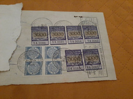 CAMBIALE CON 6 MARCHE DA LIRE 3000  + QUARTINA DA LIRE 600- 1955 - Revenue Stamps