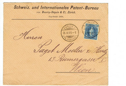 Switzerland 1899 Letter From Zurich Patent Bureau To Vienna (768) - Lettres & Documents