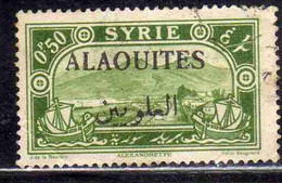 ALAOUITES SYRIA SIRIA ALAQUITES 1925 VIEW OF ALEXANDRETTA 50c USED USATO OBLITERE' - Oblitérés
