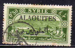 ALAOUITES SYRIA SIRIA ALAQUITES 1925 VIEW OF ALEXANDRETTA 50c USED USATO OBLITERE' - Used Stamps