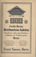 Schweiz, Zweite Berner Briefmarken-Auktion 1927 Ernst Sarner 345Gr. - Catálogos De Casas De Ventas