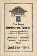 Schweiz, Erste Berner Briefmarken-Auktion 1926 Ernst Sarner 490Gr. - Catalogues For Auction Houses
