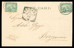 De PORT SAÏD Vers BERGAMO Italie - 1911 - PORT SAÏD - Remouleur Arabe - 2 Timbres Deux Millièmes Postes Egyptiennes - Storia Postale