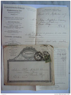 1917 Facture + Enveloppe + Preuve Paiement Etab. Fumouze Paris -> Berck Plage Yv 130 - Droguerie & Parfumerie