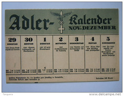 Allemagne Adler - Kalender November Dezember 1942 Verso Text Jedes Flugzeug Ist "abgebunden" - Other