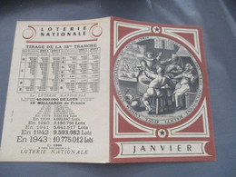 1944 Calendrier Loterie Nationale Janvier - Petit Format : 1941-60
