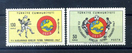 1967 TURCHIA SET MNH ** 1827/1828 Calcio Juniores, Football, Sport, UEFA, FUTBOL - Nuovi