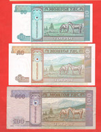 Mongolia 10 50 100 Tugrik  1993 Mongolie Mongol Bank - Mongolia