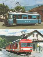 Bex Villars Bretaye Chemins De Fer Du Jura 2x Swiss Tram Postcard S - Villars-les-Moines