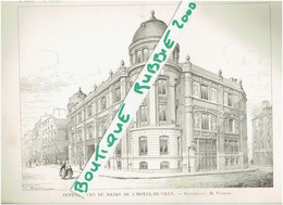 4 PLANS DESSINS 1896 PARIS 4° DEPENDANCES DU BAZAR DE L HOTEL DE VILLE 6 TER RUE DU CLOITRE NOTRE DAME ARCHITECTEPAPINOT - Parigi